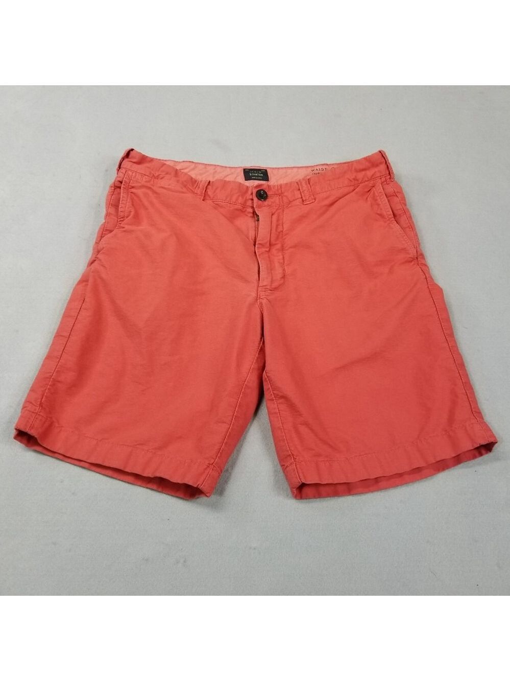J Crew Shorts Mens Size 31 Orange Stanton Cotton Preppy 9" Inseam
